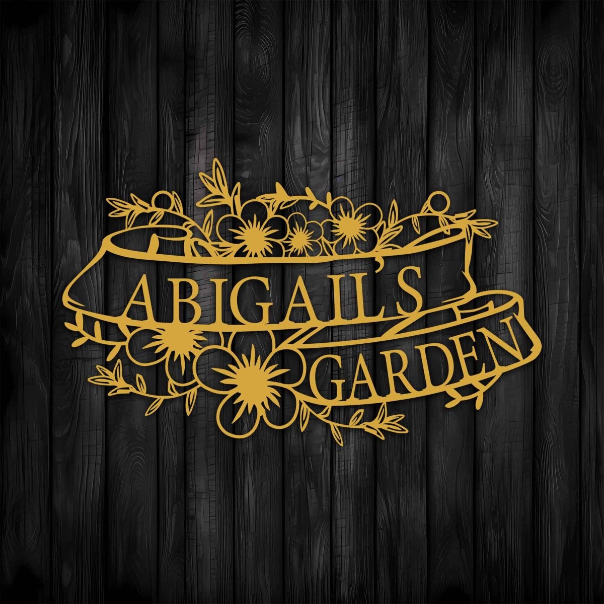 Custom Metal Garden Sign with Flower Design - BrossHome Metal Wall Art