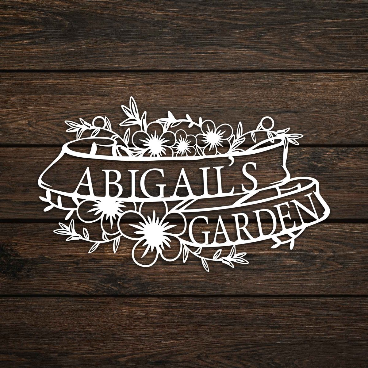 Custom Metal Garden Sign with Flower Design - BrossHome Metal Wall Art