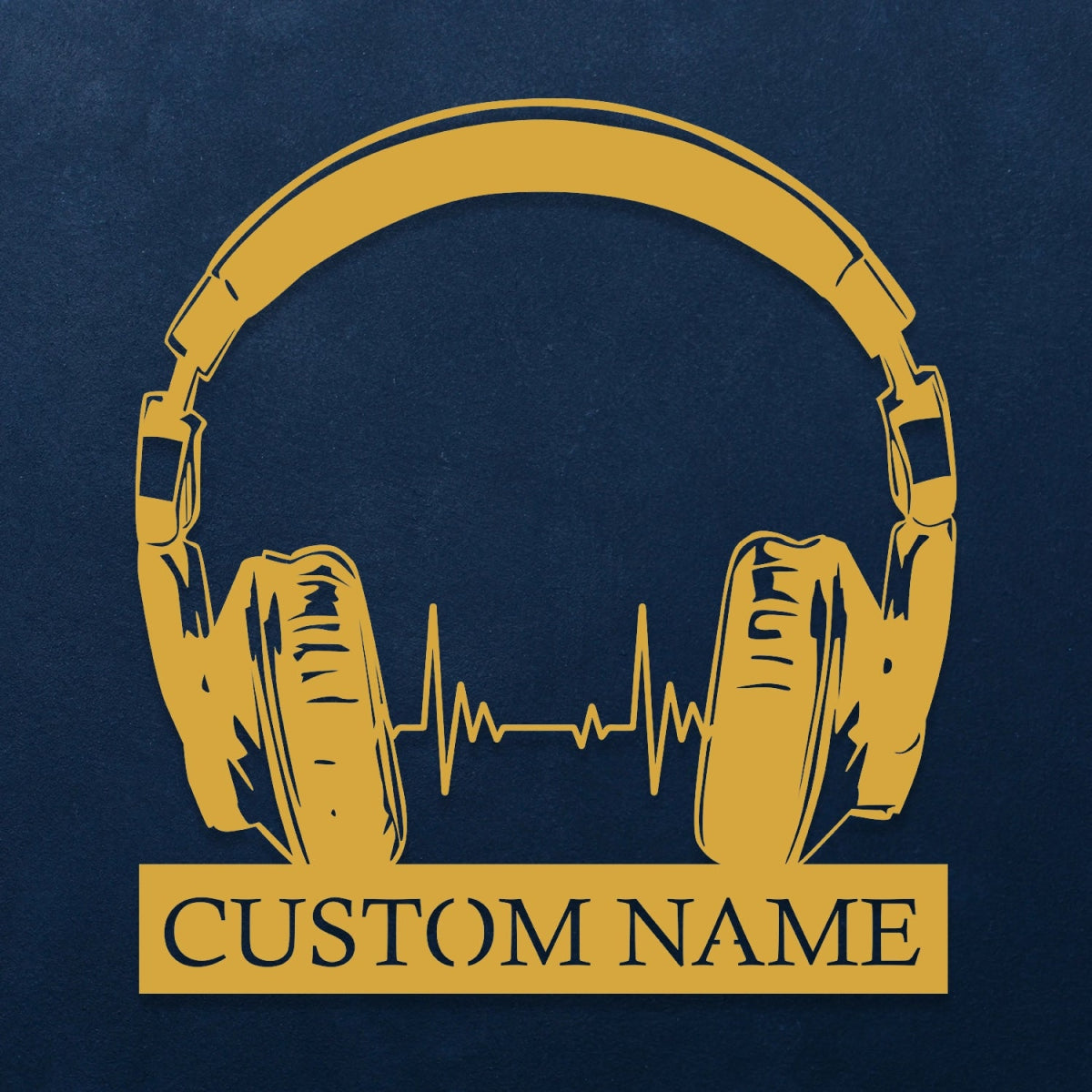 Custom Metal Wall Art Decor - Personalized Headphone Design for Music Lovers with Name Plate - BrossHome Metal Wall Art