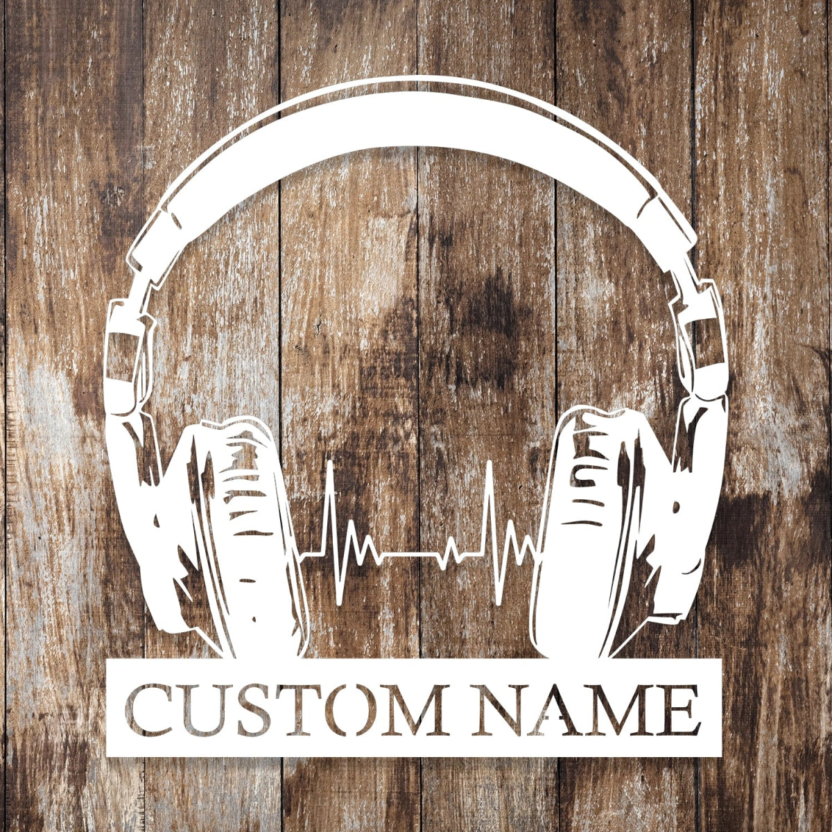 Custom Metal Wall Art Decor - Personalized Headphone Design for Music Lovers with Name Plate - BrossHome Metal Wall Art
