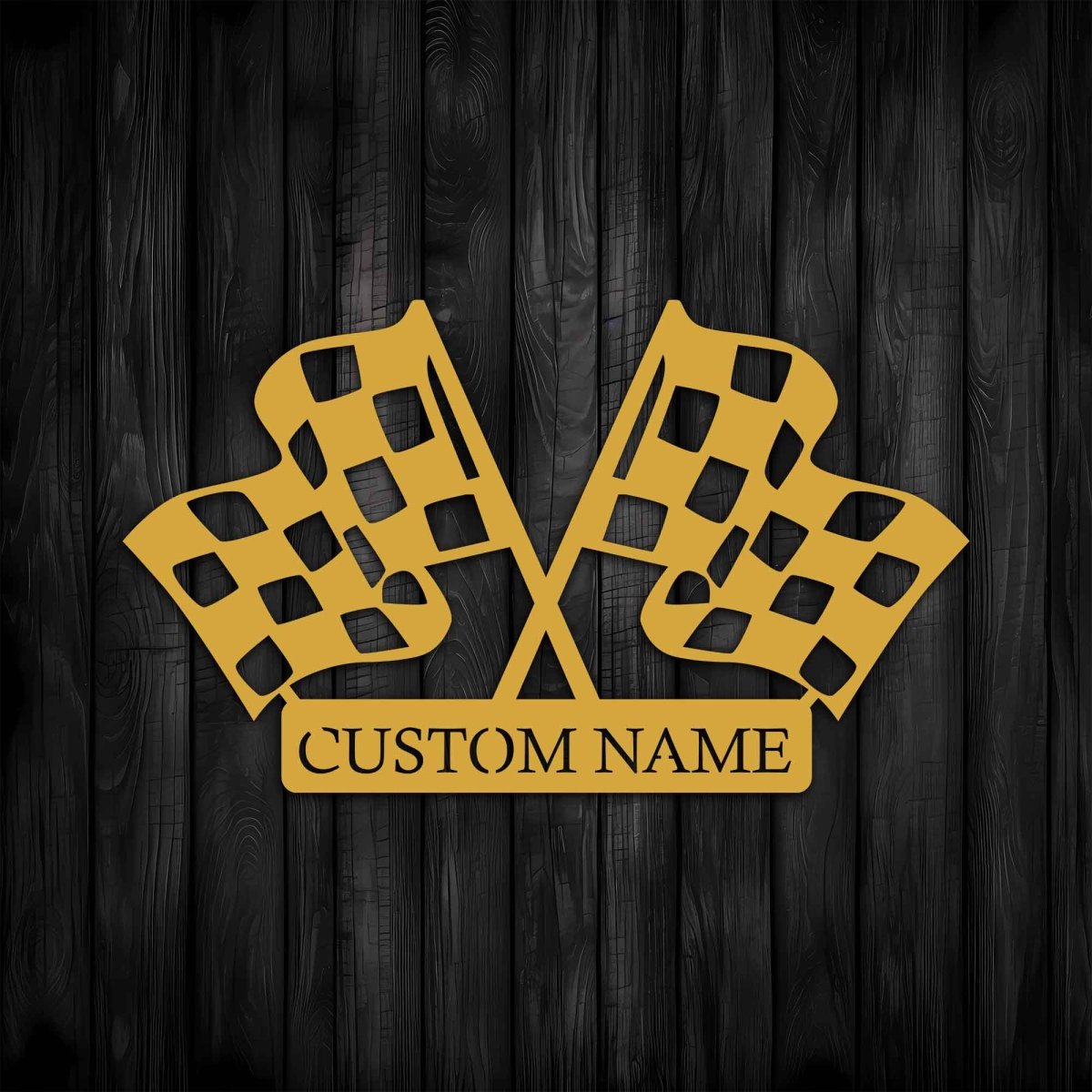 Custom Metal Wall Checkered Flag Sign - BrossHome Metal Wall Art