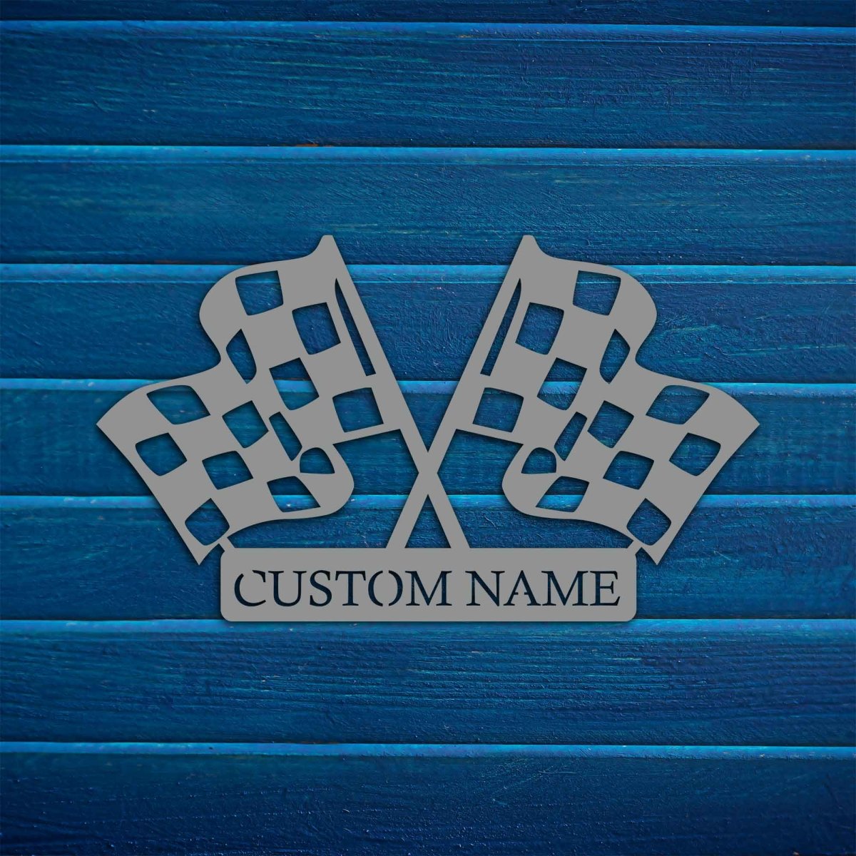 Custom Metal Wall Checkered Flag Sign - BrossHome Metal Wall Art