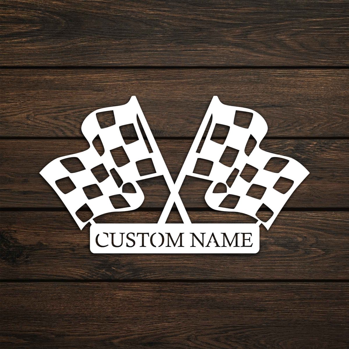 Custom Metal Wall Checkered Flag Sign - BrossHome Metal Wall Art