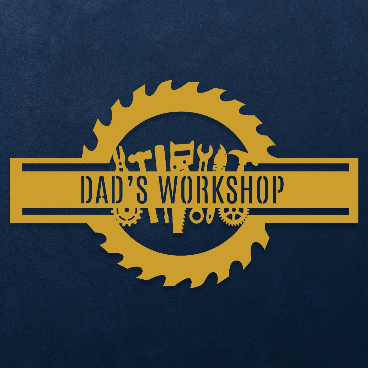 Custom Metal Workshop Sign - Personalized Gear Design Wall Art for Dad's Garage or Shop - BrossHome Metal Wall Art