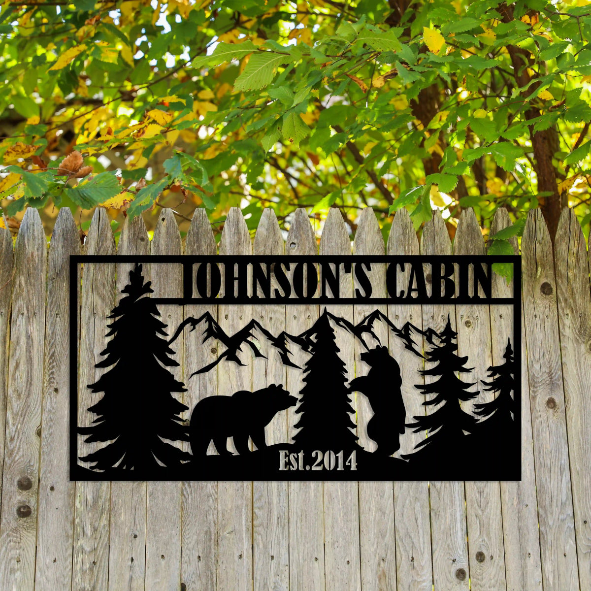 Custom Mountain Bear Lodge Sign - BrossHome Metal Wall Art