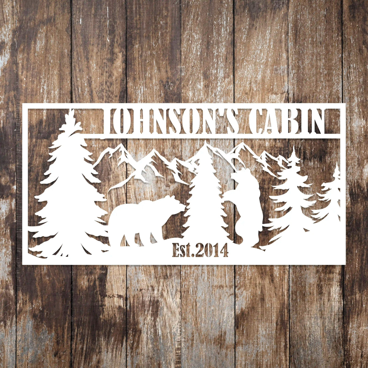 Custom Mountain Bear Lodge Sign - BrossHome Metal Wall Art