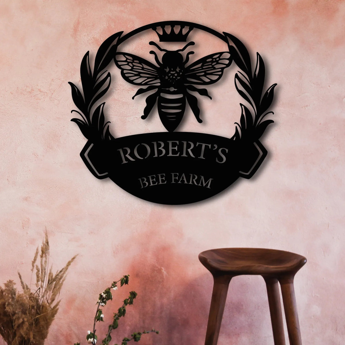 Custom Queen Bee Farmstead Sign - BrossHome Metal Wall Art