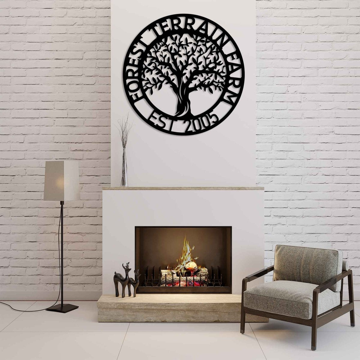 Custom Tree Metal Garden Sign Wall Art Decor - BrossHome Metal Wall Art