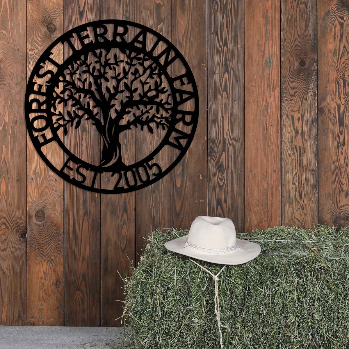 Custom Tree Metal Garden Sign Wall Art Decor - BrossHome Metal Wall Art