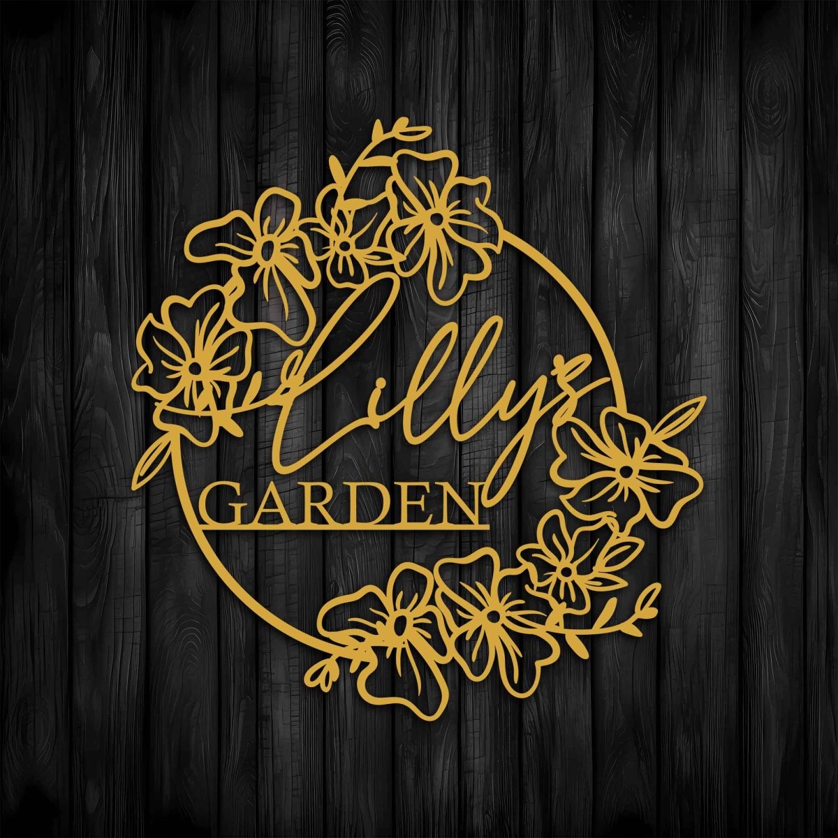 Custom Your Name Metal Hanging Garden Sign - BrossHome Metal Wall Art