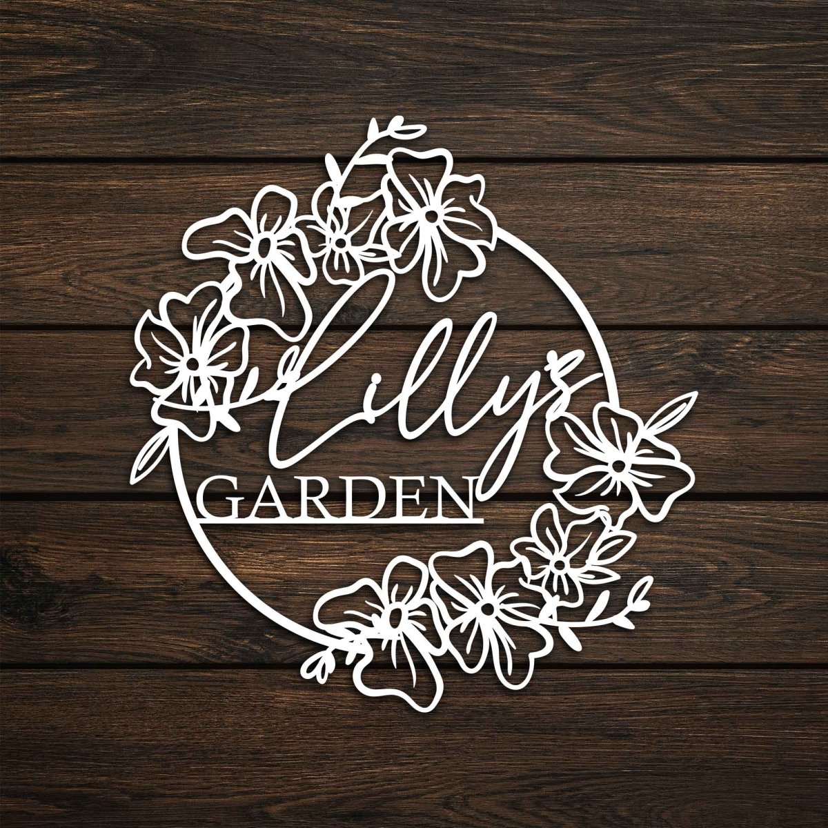 Custom Your Name Metal Hanging Garden Sign - BrossHome Metal Wall Art