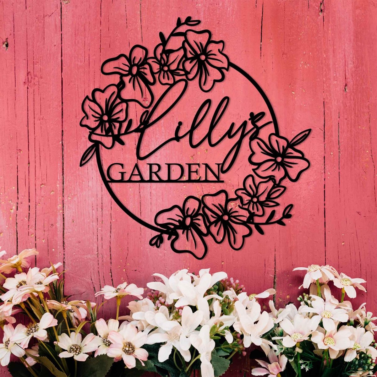 Custom Your Name Metal Hanging Garden Sign - BrossHome Metal Wall Art