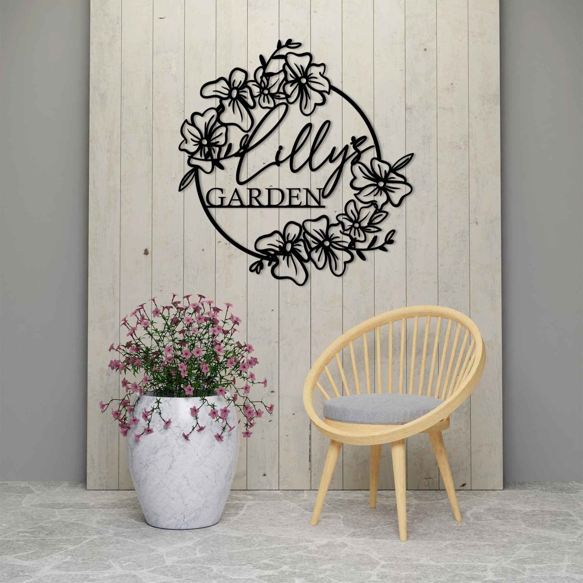 Custom Your Name Metal Hanging Garden Sign - BrossHome Metal Wall Art