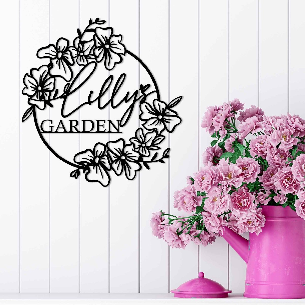 Custom Your Name Metal Hanging Garden Sign - BrossHome Metal Wall Art