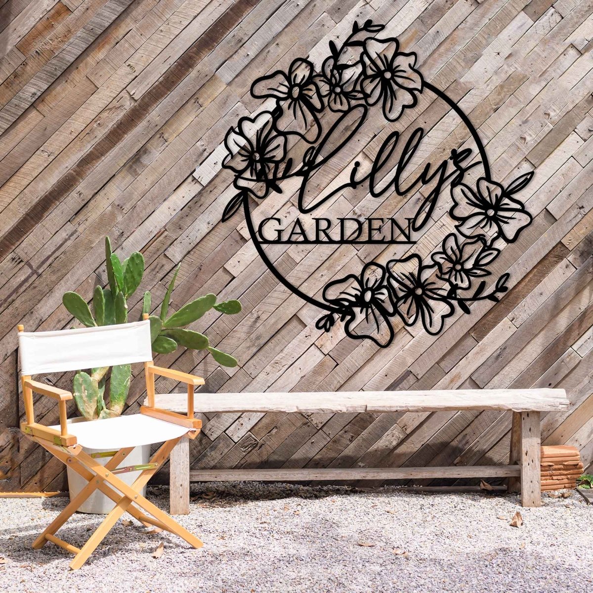 Custom Your Name Metal Hanging Garden Sign - BrossHome Metal Wall Art