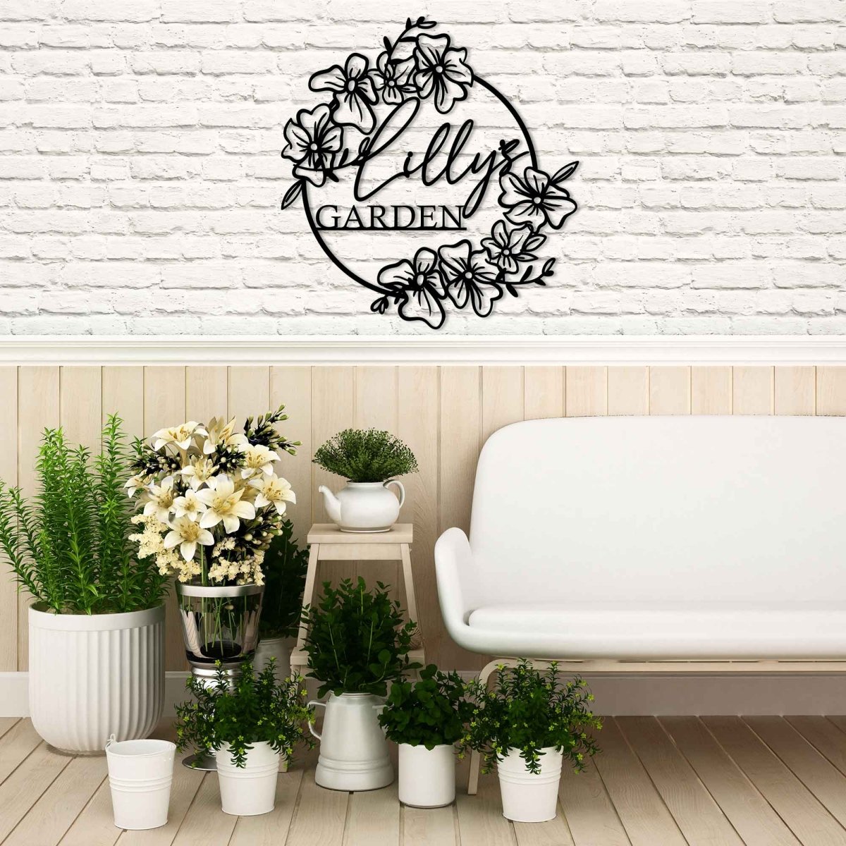 Custom Your Name Metal Hanging Garden Sign - BrossHome Metal Wall Art