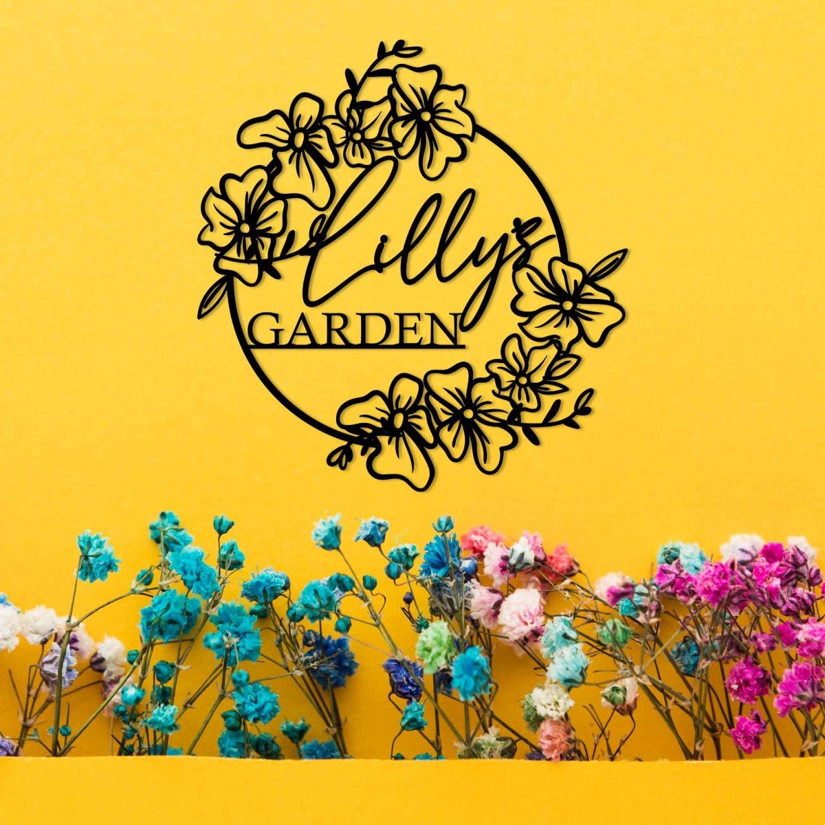 Custom Your Name Metal Hanging Garden Sign - BrossHome Metal Wall Art