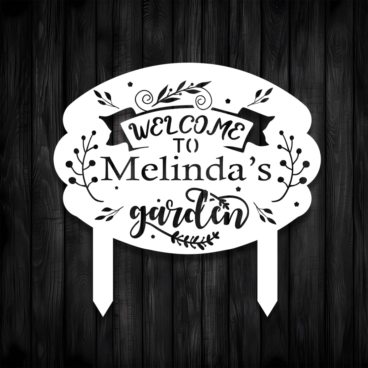 Customizable Garden Sign with Welcome Text - BrossHome Metal Wall Art