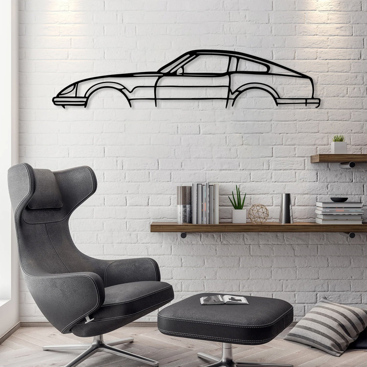 Datsun 280z Car Silhouette Metal Wall Art - BrossHome Metal Wall Art