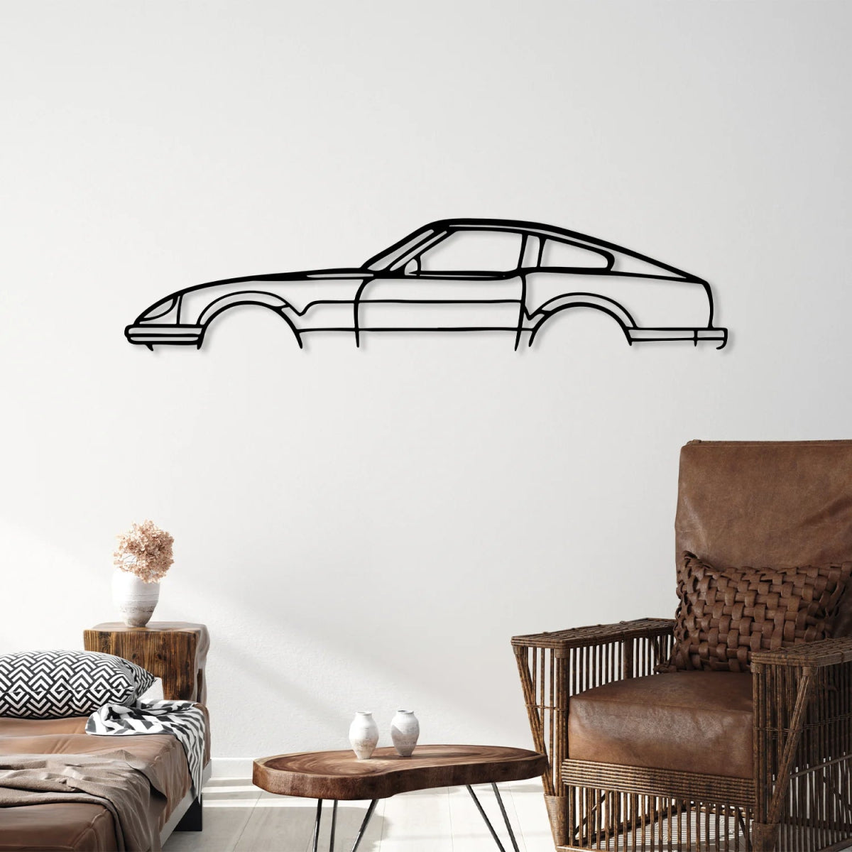 Datsun 280z Car Silhouette Metal Wall Art - BrossHome Metal Wall Art