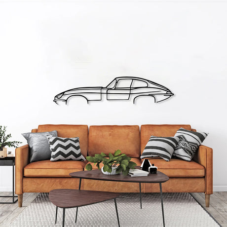 E Type Car Silhouette Metal Wall Art - BrossHome Metal Wall Art