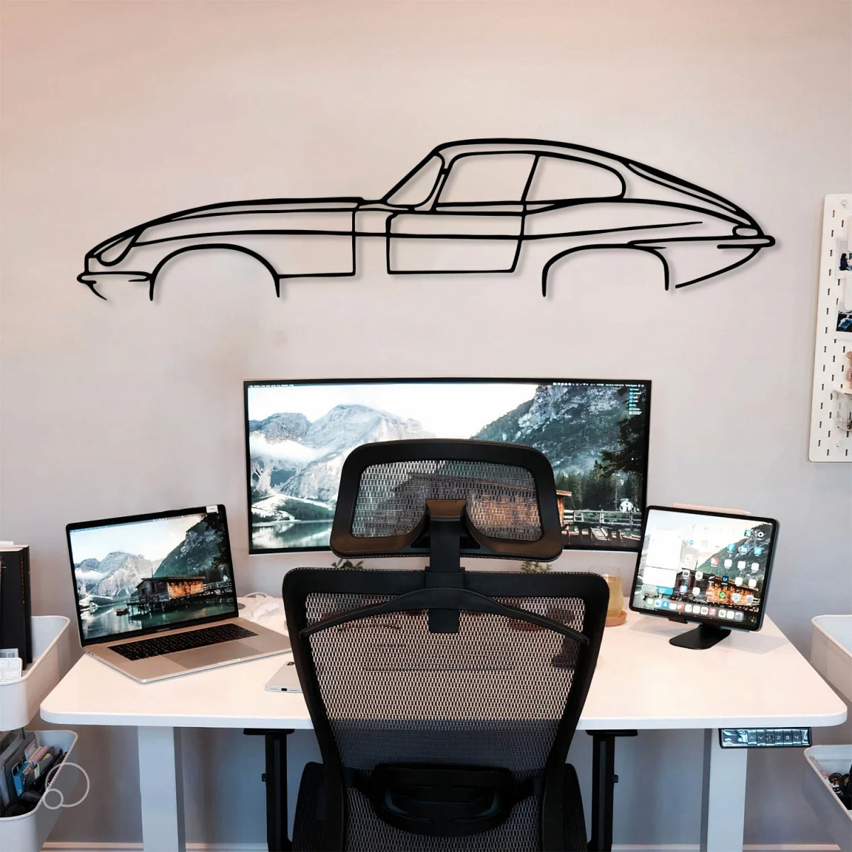 E Type Car Silhouette Metal Wall Art - BrossHome Metal Wall Art