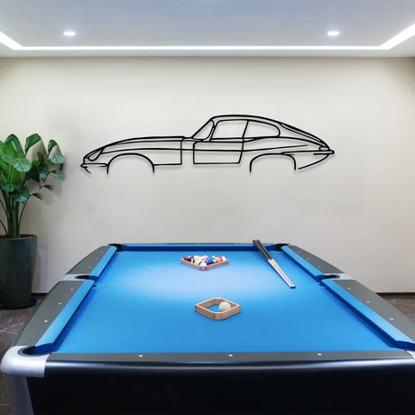 E Type Car Silhouette Metal Wall Art - BrossHome Metal Wall Art