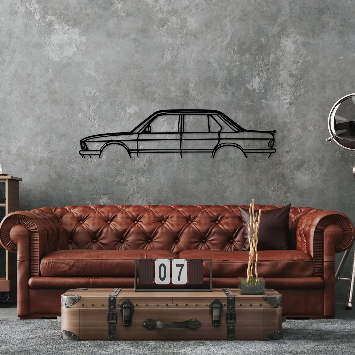 E28 M5 Car Silhouette Metal Wall Art - BrossHome Metal Wall Art