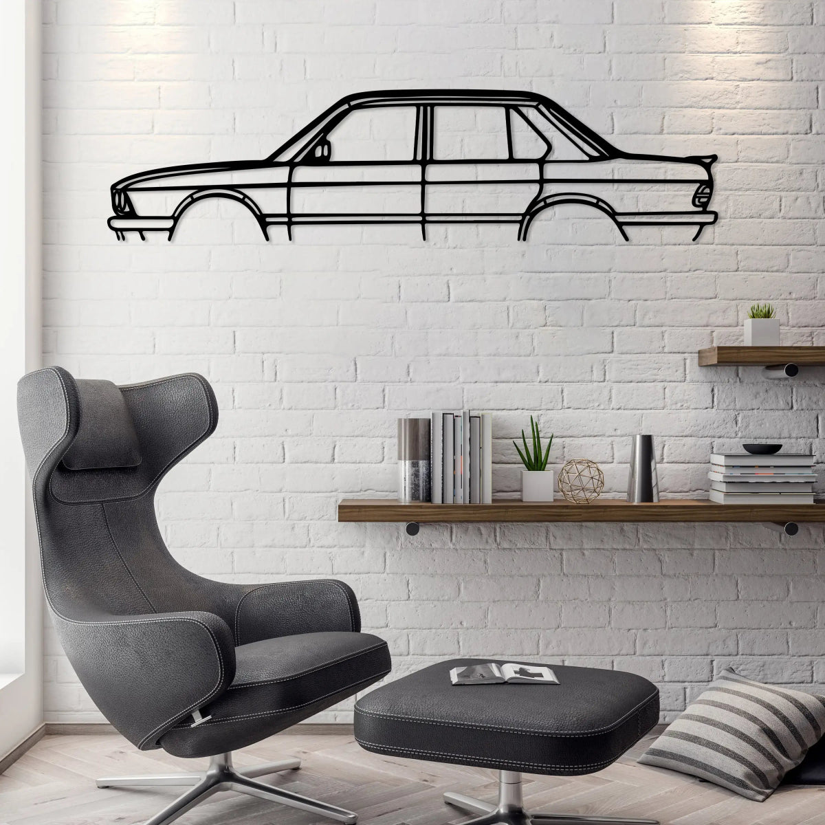 E28 M5 Car Silhouette Metal Wall Art - BrossHome Metal Wall Art