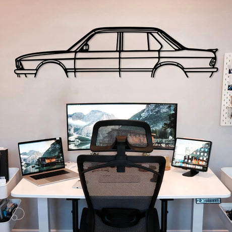 E28 M5 Car Silhouette Metal Wall Art - BrossHome Metal Wall Art