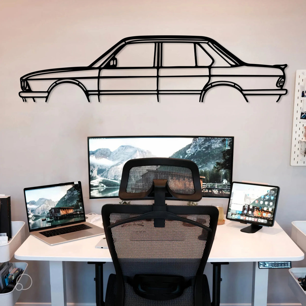 E28 M5 Car Silhouette Metal Wall Art - BrossHome Metal Wall Art