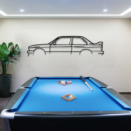 E30 M3 Metal Car Silhouette Wall Art - BrossHome Metal Wall Art