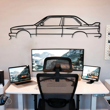 E30 M3 Metal Car Silhouette Wall Art - BrossHome Metal Wall Art