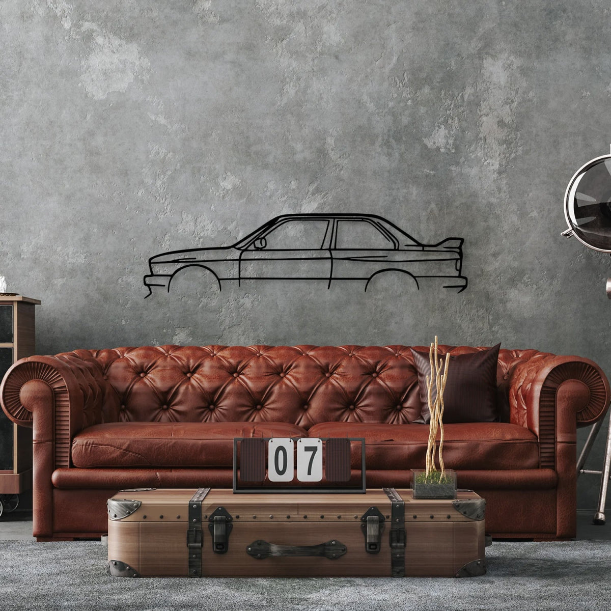 E30 M3 Metal Car Silhouette Wall Art - BrossHome Metal Wall Art