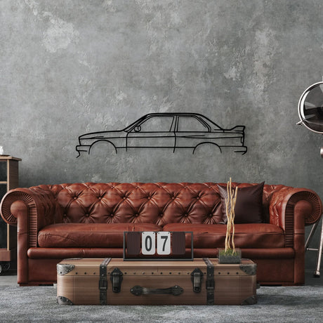 E30 M3 Metal Car Silhouette Wall Art - BrossHome Metal Wall Art