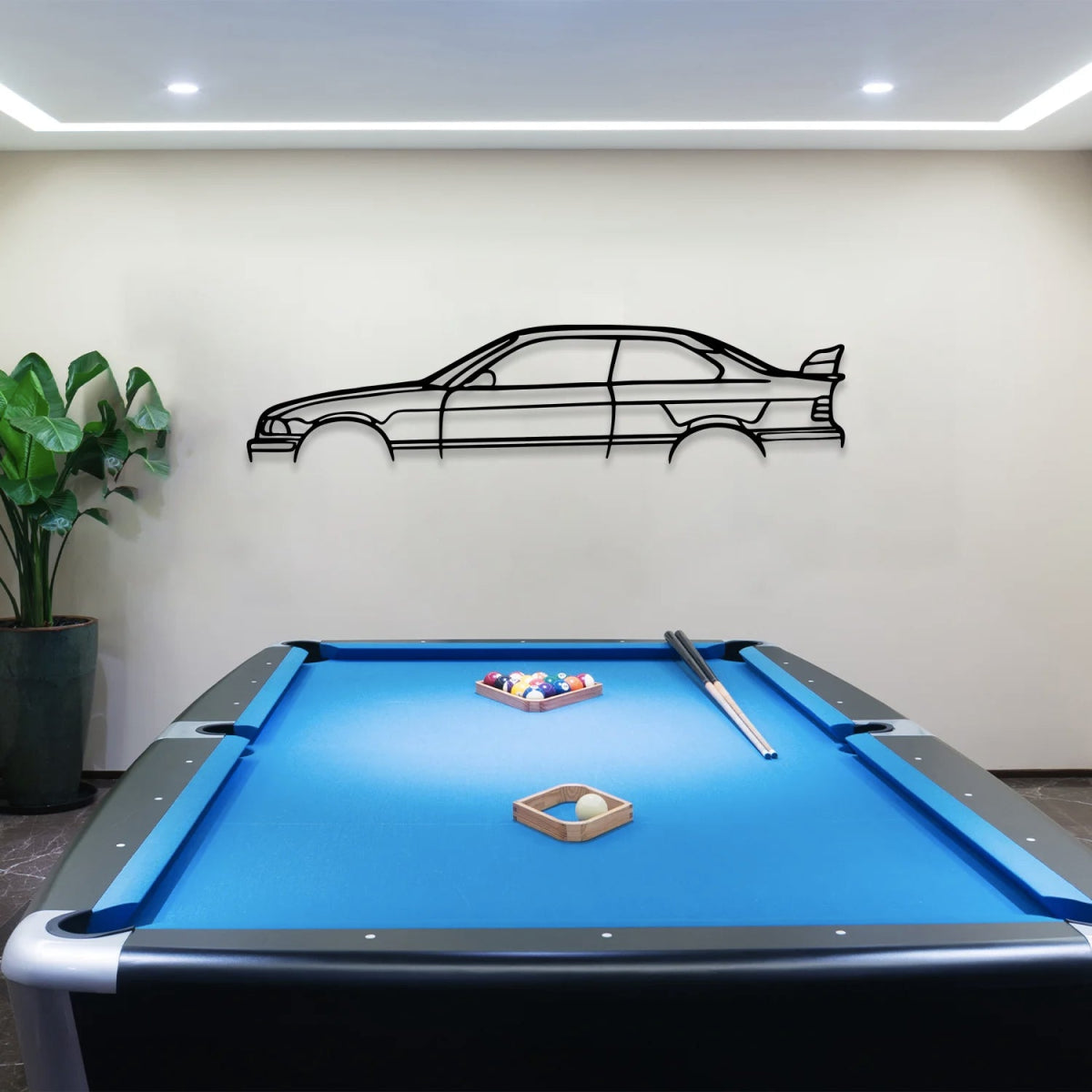 E36 M3 Car Silhouette Metal Wall Art - BrossHome Metal Wall Art