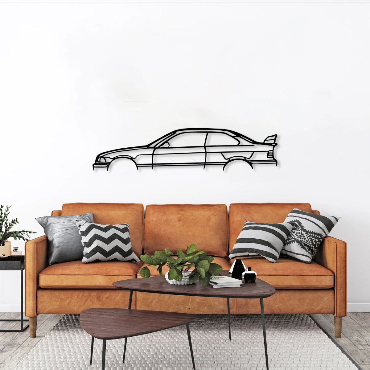 E36 M3 Car Silhouette Metal Wall Art - BrossHome Metal Wall Art