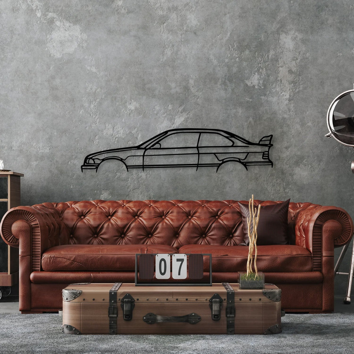 E36 M3 Car Silhouette Metal Wall Art - BrossHome Metal Wall Art
