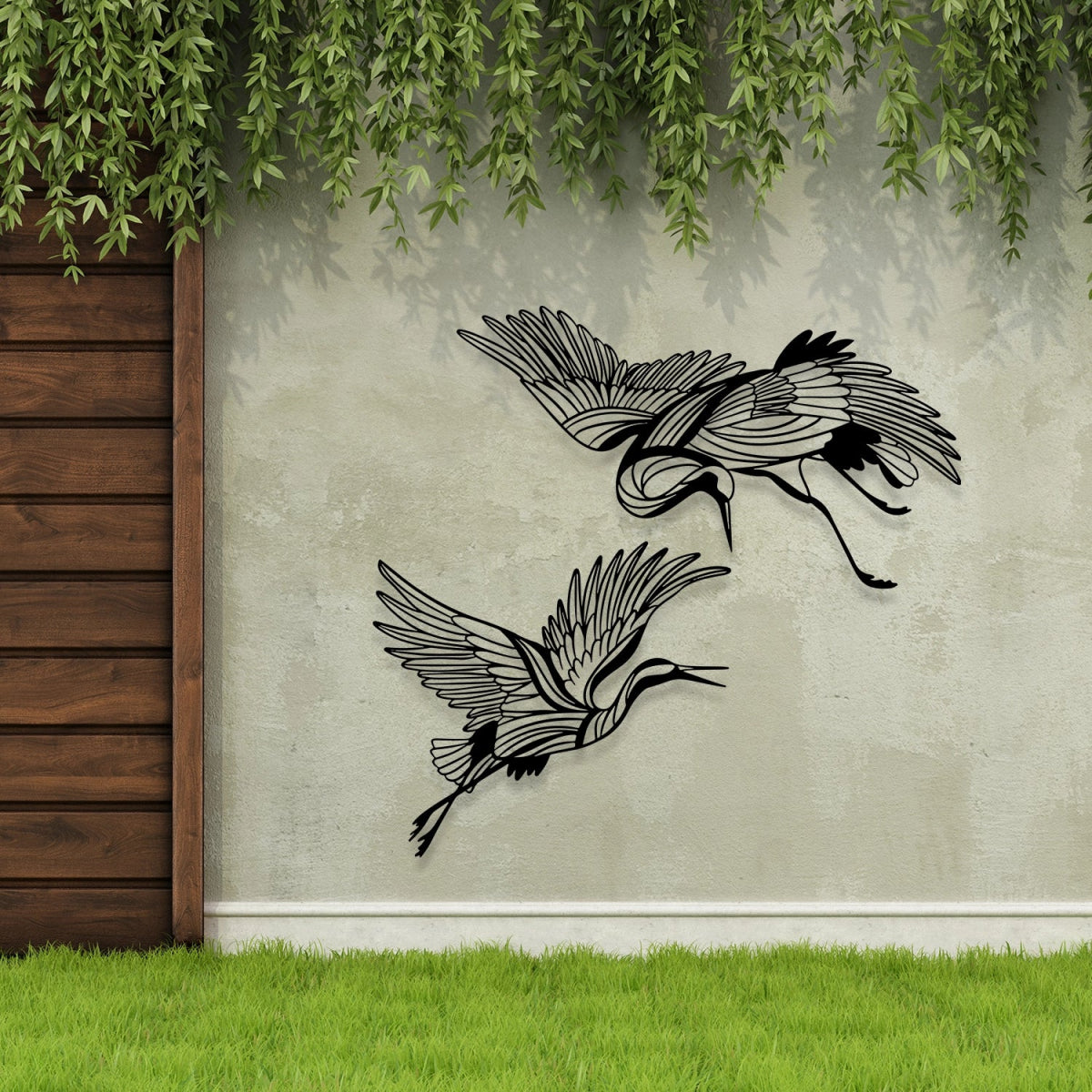 Elegant Birds in Flight Metal Sculpture - BrossHome Metal Wall Art