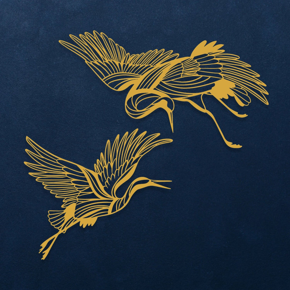 Elegant Birds in Flight Metal Sculpture - BrossHome Metal Wall Art