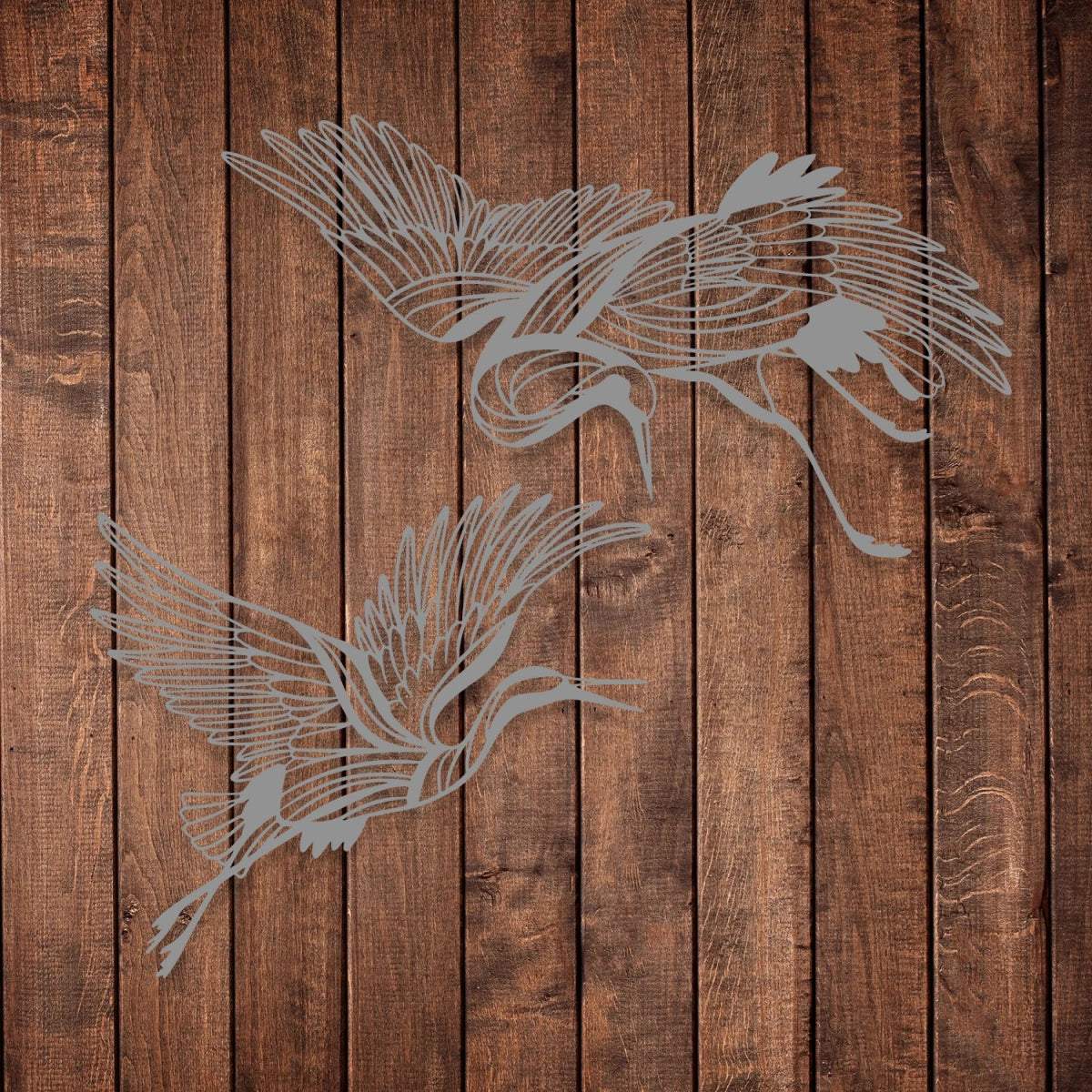 Elegant Birds in Flight Metal Sculpture - BrossHome Metal Wall Art