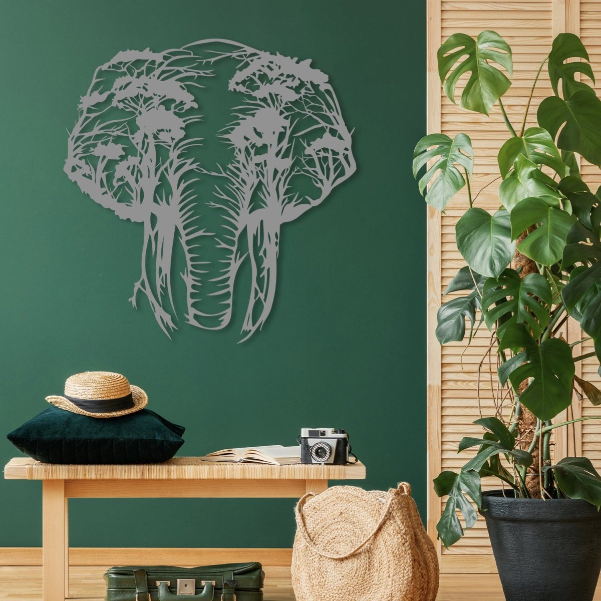 Elephant Tree Metal Wall Decor - BrossHome Metal Wall Art