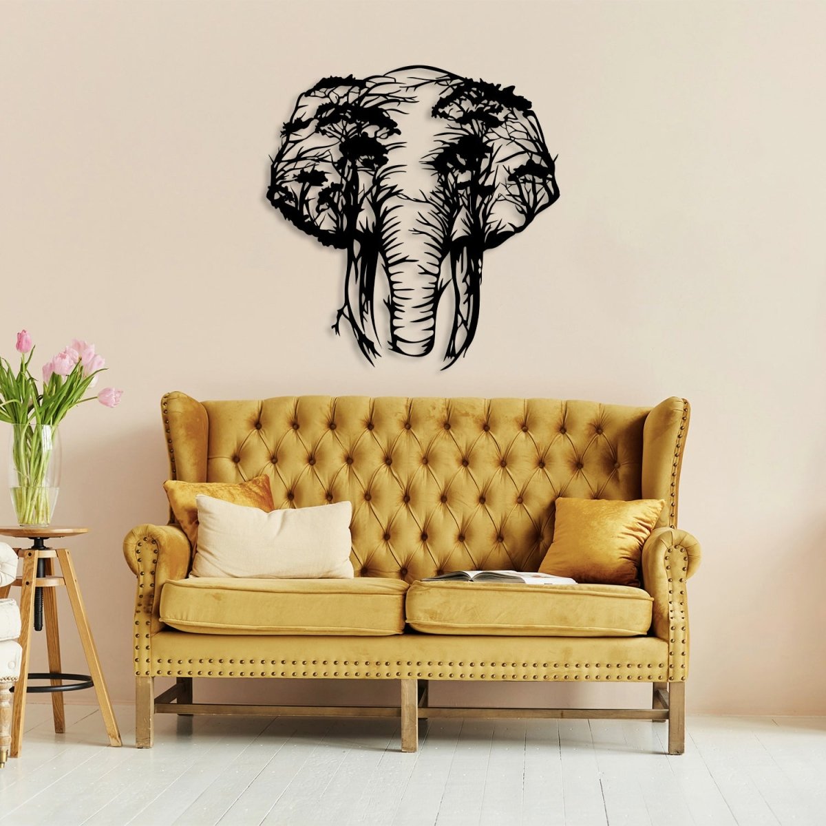 Elephant Tree Metal Wall Decor - BrossHome Metal Wall Art