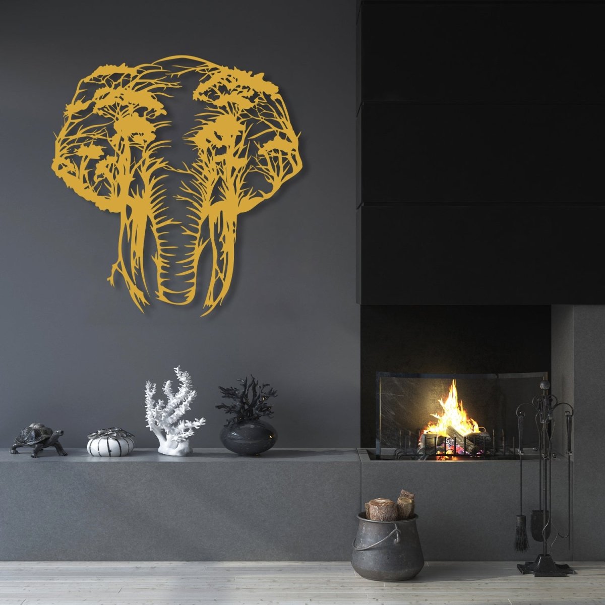 Elephant Tree Metal Wall Decor - BrossHome Metal Wall Art