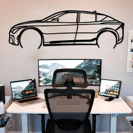 Ev6 Car Silhouette Metal Wall Art - BrossHome Metal Wall Art