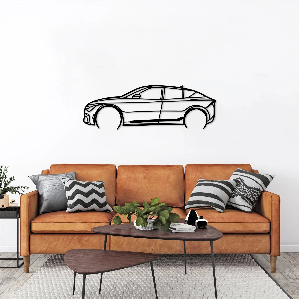 Ev6 Car Silhouette Metal Wall Art - BrossHome Metal Wall Art