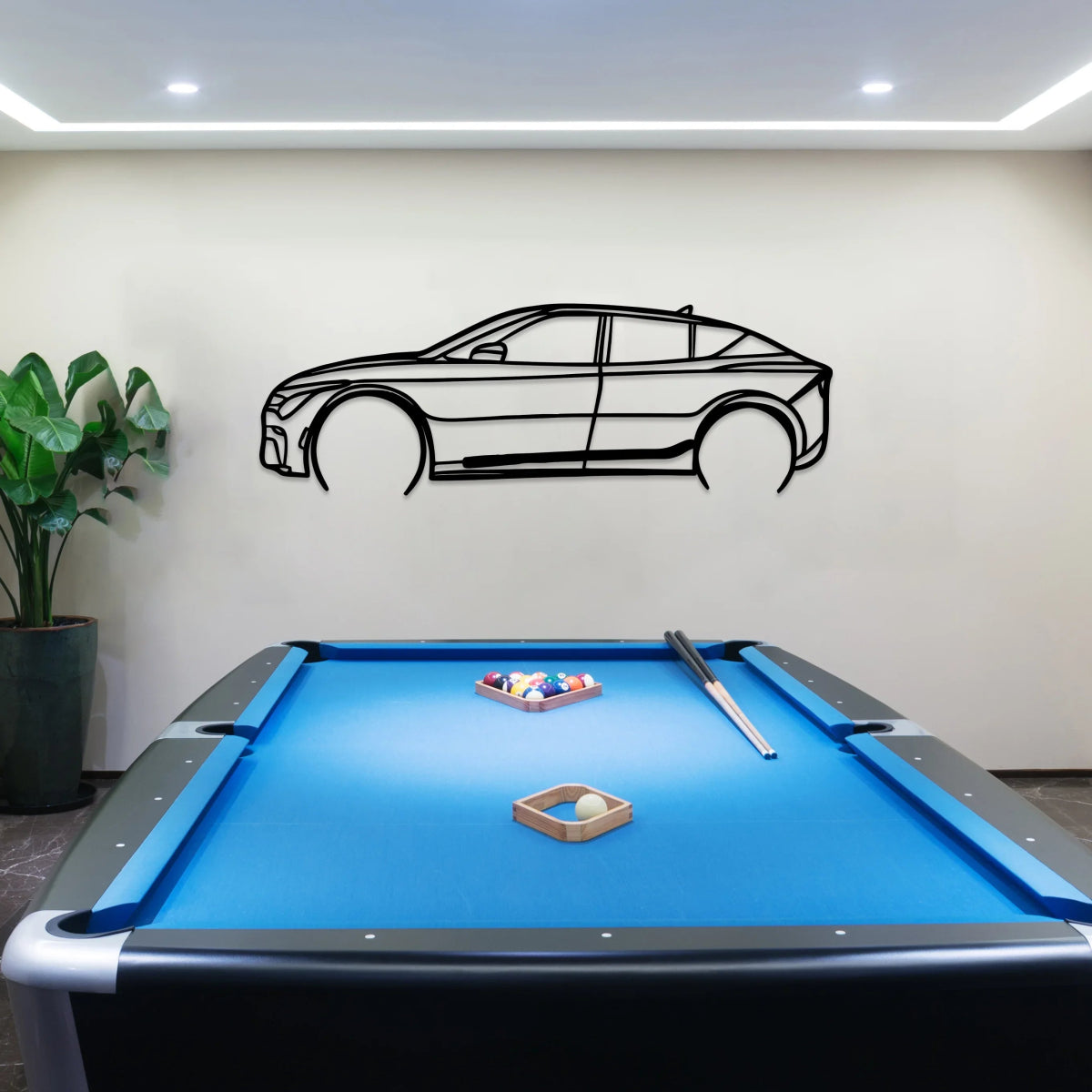 Ev6 Car Silhouette Metal Wall Art - BrossHome Metal Wall Art