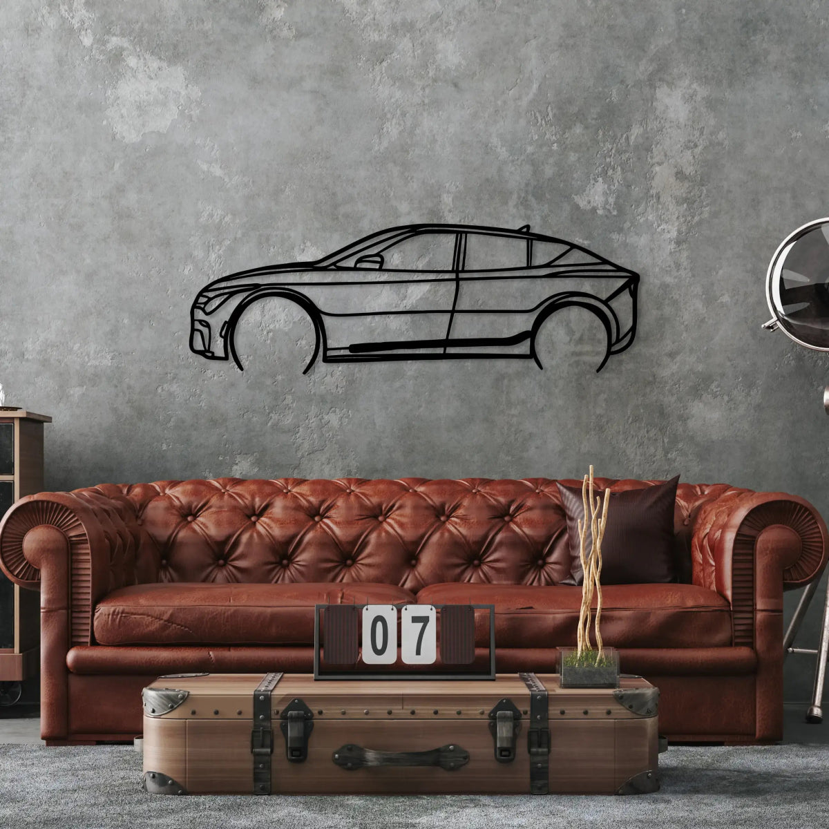 Ev6 Car Silhouette Metal Wall Art - BrossHome Metal Wall Art