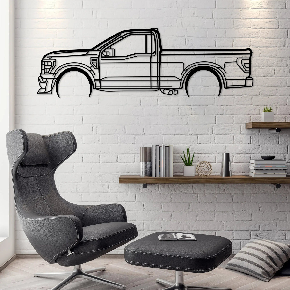 F150 Super Snake Sport Silhouette Metal Wall Art - BrossHome Metal Wall Art