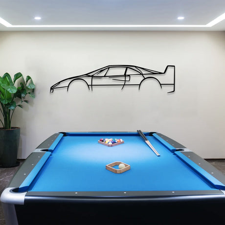 F40 Car Silhouette Metal Wall Art - BrossHome Metal Wall Art